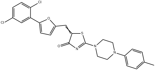5-{[5-(2,5-dichlorophenyl)-2-furyl]methylene}-2-[4-(4-methylphenyl)-1-piperazinyl]-1,3-thiazol-4(5H)-one Structure