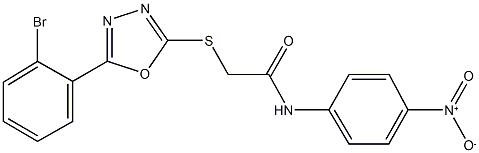 2-{[5-(2-bromophenyl)-1,3,4-oxadiazol-2-yl]sulfanyl}-N-{4-nitrophenyl}acetamide Structure