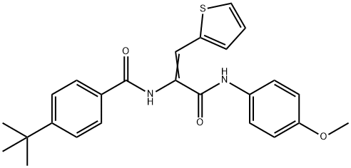 4-tert-butyl-N-[1-[(4-methoxyanilino)carbonyl]-2-(2-thienyl)vinyl]benzamide 구조식 이미지