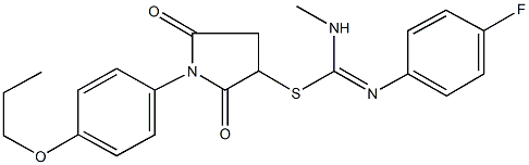 2,5-dioxo-1-(4-propoxyphenyl)-3-pyrrolidinyl N'-(4-fluorophenyl)-N-methylimidothiocarbamate Structure