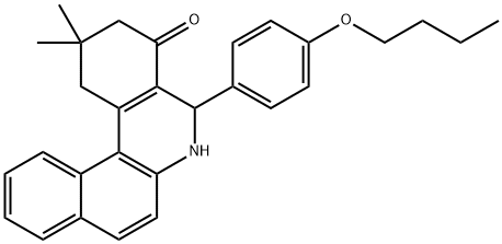 5-(4-butoxyphenyl)-2,2-dimethyl-2,3,5,6-tetrahydrobenzo[a]phenanthridin-4(1H)-one 구조식 이미지