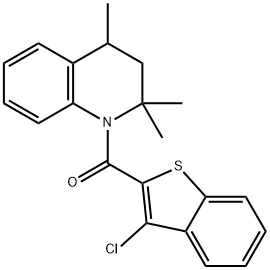 1-[(3-chloro-1-benzothien-2-yl)carbonyl]-2,2,4-trimethyl-1,2,3,4-tetrahydroquinoline Structure