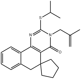 2-(isopropylsulfanyl)-3-(2-methyl-2-propenyl)-5,6-dihydrospiro(benzo[h]quinazoline-5,1'-cyclopentane)-4(3H)-one 구조식 이미지