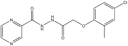 2-(4-chloro-2-methylphenoxy)-N'-(2-pyrazinylcarbonyl)acetohydrazide Structure