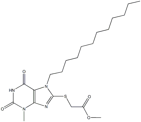 methyl [(7-dodecyl-3-methyl-2,6-dioxo-2,3,6,7-tetrahydro-1H-purin-8-yl)sulfanyl]acetate Structure