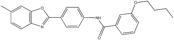 3-butoxy-N-[4-(6-methyl-1,3-benzoxazol-2-yl)phenyl]benzamide 구조식 이미지