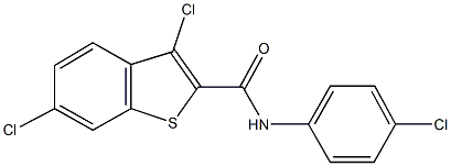 3,6-dichloro-N-(4-chlorophenyl)-1-benzothiophene-2-carboxamide 구조식 이미지