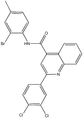 N-(2-bromo-4-methylphenyl)-2-(3,4-dichlorophenyl)-4-quinolinecarboxamide Structure