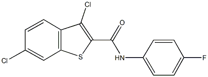 3,6-dichloro-N-(4-fluorophenyl)-1-benzothiophene-2-carboxamide Structure