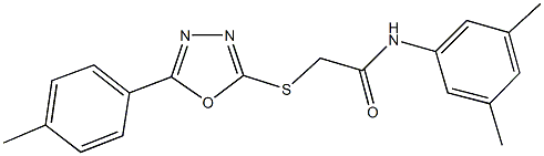 N-(3,5-dimethylphenyl)-2-{[5-(4-methylphenyl)-1,3,4-oxadiazol-2-yl]sulfanyl}acetamide 구조식 이미지