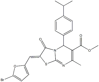 methyl 2-[(5-bromo-2-furyl)methylene]-5-(4-isopropylphenyl)-7-methyl-3-oxo-2,3-dihydro-5H-[1,3]thiazolo[3,2-a]pyrimidine-6-carboxylate 구조식 이미지
