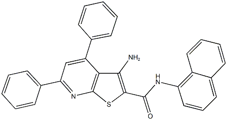3-amino-N-(1-naphthyl)-4,6-diphenylthieno[2,3-b]pyridine-2-carboxamide 구조식 이미지