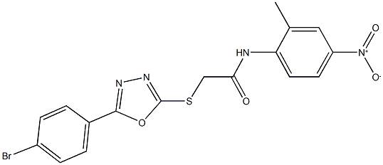 2-{[5-(4-bromophenyl)-1,3,4-oxadiazol-2-yl]sulfanyl}-N-{4-nitro-2-methylphenyl}acetamide Structure