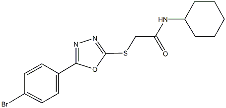 2-{[5-(4-bromophenyl)-1,3,4-oxadiazol-2-yl]sulfanyl}-N-cyclohexylacetamide Structure