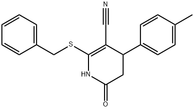 2-(benzylsulfanyl)-4-(4-methylphenyl)-6-oxo-1,4,5,6-tetrahydro-3-pyridinecarbonitrile Structure