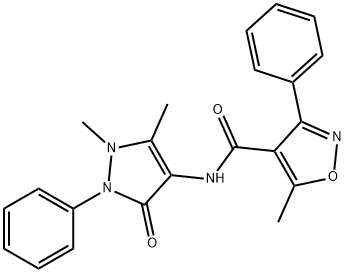 N-(1,5-dimethyl-3-oxo-2-phenyl-2,3-dihydro-1H-pyrazol-4-yl)-5-methyl-3-phenyl-4-isoxazolecarboxamide 구조식 이미지