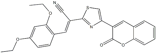 3-(2,4-diethoxyphenyl)-2-[4-(2-oxo-2H-chromen-3-yl)-1,3-thiazol-2-yl]acrylonitrile 구조식 이미지
