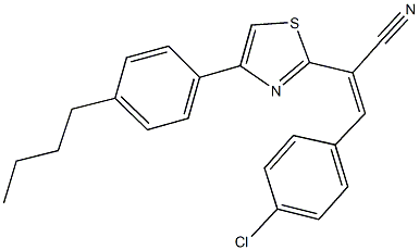 2-[4-(4-butylphenyl)-1,3-thiazol-2-yl]-3-(4-chlorophenyl)acrylonitrile 구조식 이미지