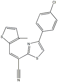 2-[4-(4-chlorophenyl)-1,3-thiazol-2-yl]-3-(3-methyl-2-thienyl)acrylonitrile Structure