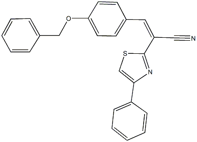 3-[4-(benzyloxy)phenyl]-2-(4-phenyl-1,3-thiazol-2-yl)acrylonitrile 구조식 이미지