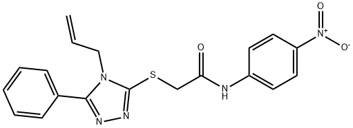 2-[(4-allyl-5-phenyl-4H-1,2,4-triazol-3-yl)sulfanyl]-N-{4-nitrophenyl}acetamide 구조식 이미지