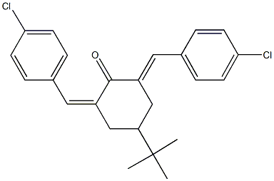 4-tert-butyl-2,6-bis(4-chlorobenzylidene)cyclohexanone 구조식 이미지