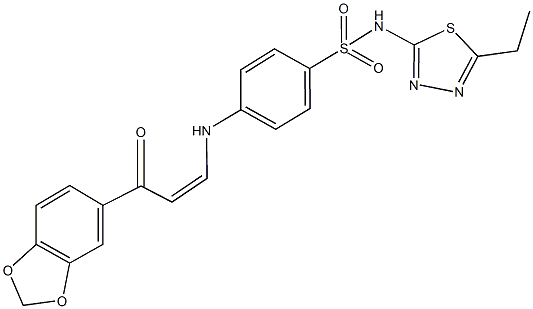 4-{[3-(1,3-benzodioxol-5-yl)-3-oxo-1-propenyl]amino}-N-(5-ethyl-1,3,4-thiadiazol-2-yl)benzenesulfonamide Structure