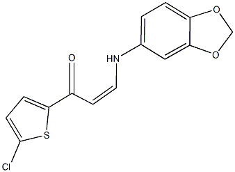 3-(1,3-benzodioxol-5-ylamino)-1-(5-chloro-2-thienyl)-2-propen-1-one 구조식 이미지