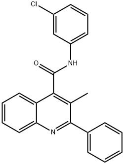 N-(3-chlorophenyl)-3-methyl-2-phenyl-4-quinolinecarboxamide 구조식 이미지