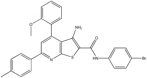 3-amino-N-(4-bromophenyl)-4-(2-methoxyphenyl)-6-(4-methylphenyl)thieno[2,3-b]pyridine-2-carboxamide 구조식 이미지