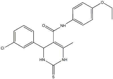 4-(3-chlorophenyl)-N-(4-ethoxyphenyl)-6-methyl-2-thioxo-1,2,3,4-tetrahydro-5-pyrimidinecarboxamide 구조식 이미지