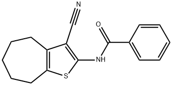 N-(3-cyano-5,6,7,8-tetrahydro-4H-cyclohepta[b]thiophen-2-yl)benzamide 구조식 이미지