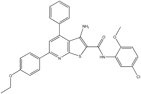 3-amino-N-(5-chloro-2-methoxyphenyl)-6-(4-ethoxyphenyl)-4-phenylthieno[2,3-b]pyridine-2-carboxamide Structure