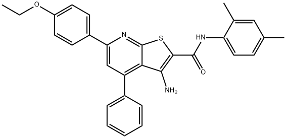 3-amino-N-(2,4-dimethylphenyl)-6-(4-ethoxyphenyl)-4-phenylthieno[2,3-b]pyridine-2-carboxamide Structure