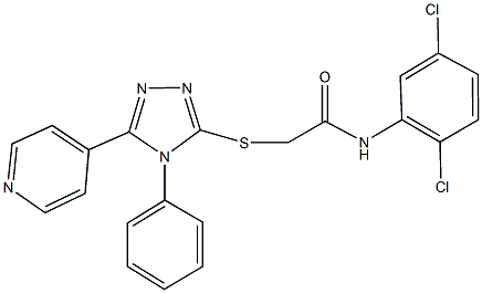 N-(2,5-dichlorophenyl)-2-{[4-phenyl-5-(4-pyridinyl)-4H-1,2,4-triazol-3-yl]sulfanyl}acetamide 구조식 이미지