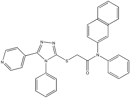 N-(2-naphthyl)-N-phenyl-2-{[4-phenyl-5-(4-pyridinyl)-4H-1,2,4-triazol-3-yl]sulfanyl}acetamide Structure