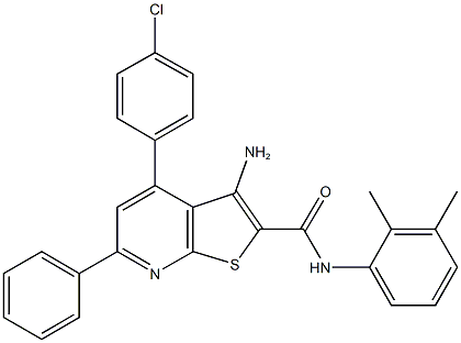 3-amino-4-(4-chlorophenyl)-N-(2,3-dimethylphenyl)-6-phenylthieno[2,3-b]pyridine-2-carboxamide 구조식 이미지
