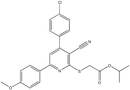 isopropyl {[4-(4-chlorophenyl)-3-cyano-6-(4-methoxyphenyl)-2-pyridinyl]sulfanyl}acetate Structure