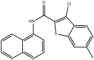 3-chloro-6-methyl-N-(1-naphthyl)-1-benzothiophene-2-carboxamide 구조식 이미지