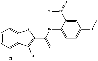 3,4-dichloro-N-[2-nitro-4-(methyloxy)phenyl]-1-benzothiophene-2-carboxamide Structure