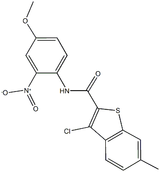 3-chloro-N-{2-nitro-4-methoxyphenyl}-6-methyl-1-benzothiophene-2-carboxamide Structure