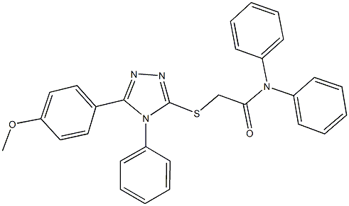 2-{[5-(4-methoxyphenyl)-4-phenyl-4H-1,2,4-triazol-3-yl]sulfanyl}-N,N-diphenylacetamide 구조식 이미지