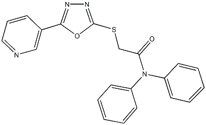 N,N-diphenyl-2-[(5-pyridin-3-yl-1,3,4-oxadiazol-2-yl)sulfanyl]acetamide 구조식 이미지