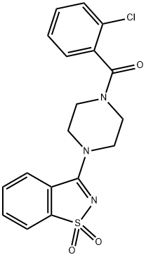 3-{4-[(2-chlorophenyl)carbonyl]piperazin-1-yl}-1,2-benzisothiazole 1,1-dioxide Structure