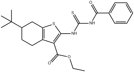 ethyl 2-{[(benzoylamino)carbothioyl]amino}-6-tert-butyl-4,5,6,7-tetrahydro-1-benzothiophene-3-carboxylate Structure