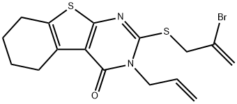 3-allyl-2-[(2-bromo-2-propenyl)sulfanyl]-5,6,7,8-tetrahydro[1]benzothieno[2,3-d]pyrimidin-4(3H)-one Structure