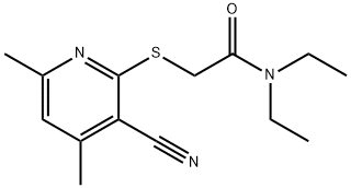 2-[(3-cyano-4,6-dimethyl-2-pyridinyl)sulfanyl]-N,N-diethylacetamide Structure