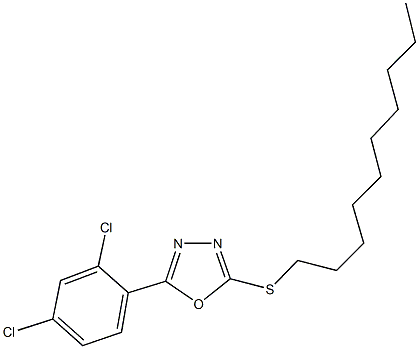 2-(decylsulfanyl)-5-(2,4-dichlorophenyl)-1,3,4-oxadiazole Structure