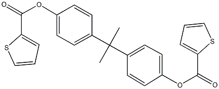 4-(1-methyl-1-{4-[(2-thienylcarbonyl)oxy]phenyl}ethyl)phenyl 2-thiophenecarboxylate Structure