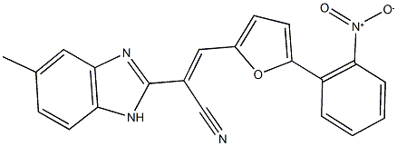 3-(5-{2-nitrophenyl}-2-furyl)-2-(5-methyl-1H-benzimidazol-2-yl)acrylonitrile 구조식 이미지